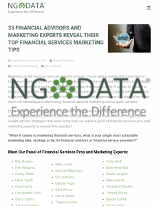 NGDATA - Financial Marketing Advice